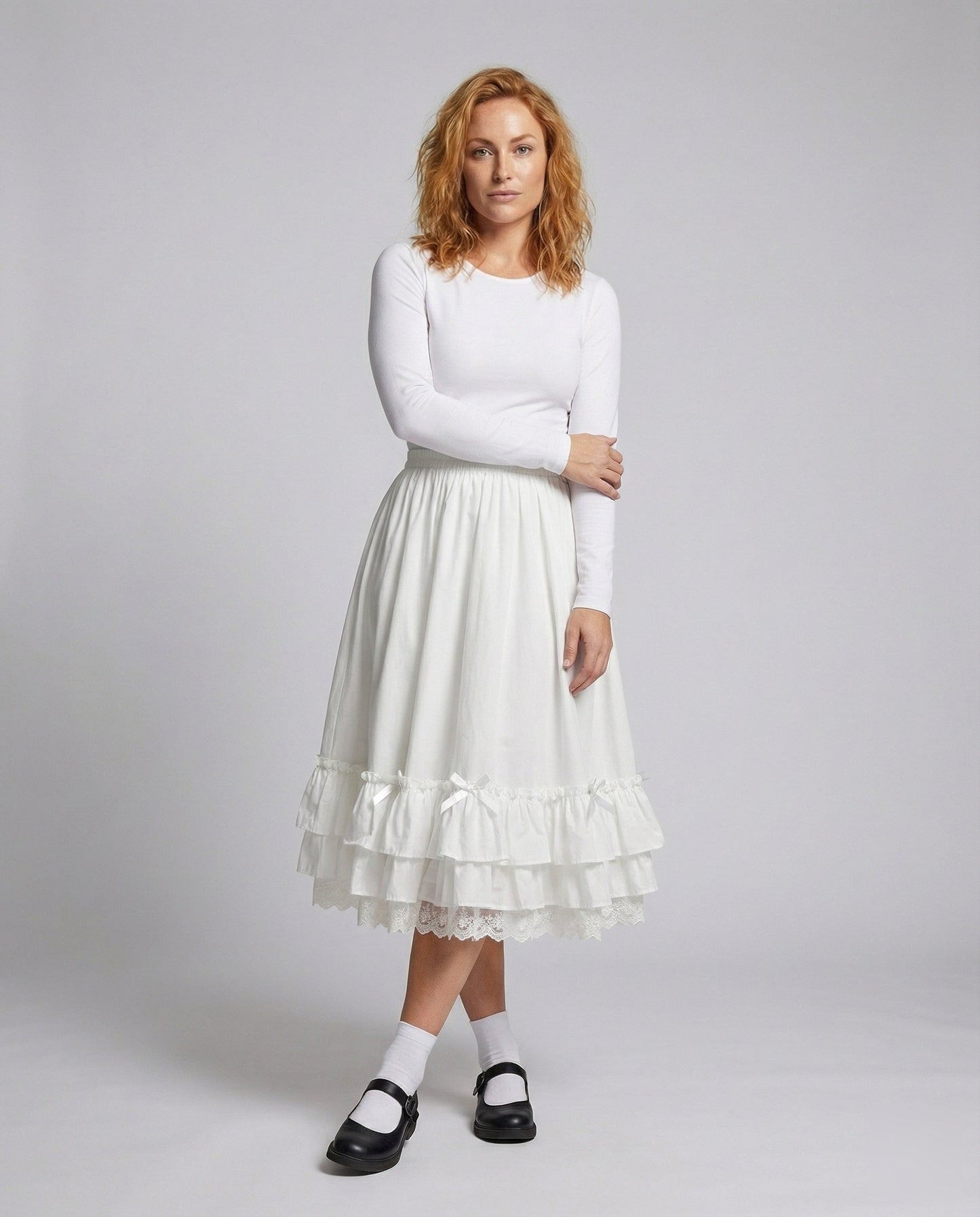 Gonna Midi Donna Vintage con Doppio Volant - Brentozzi