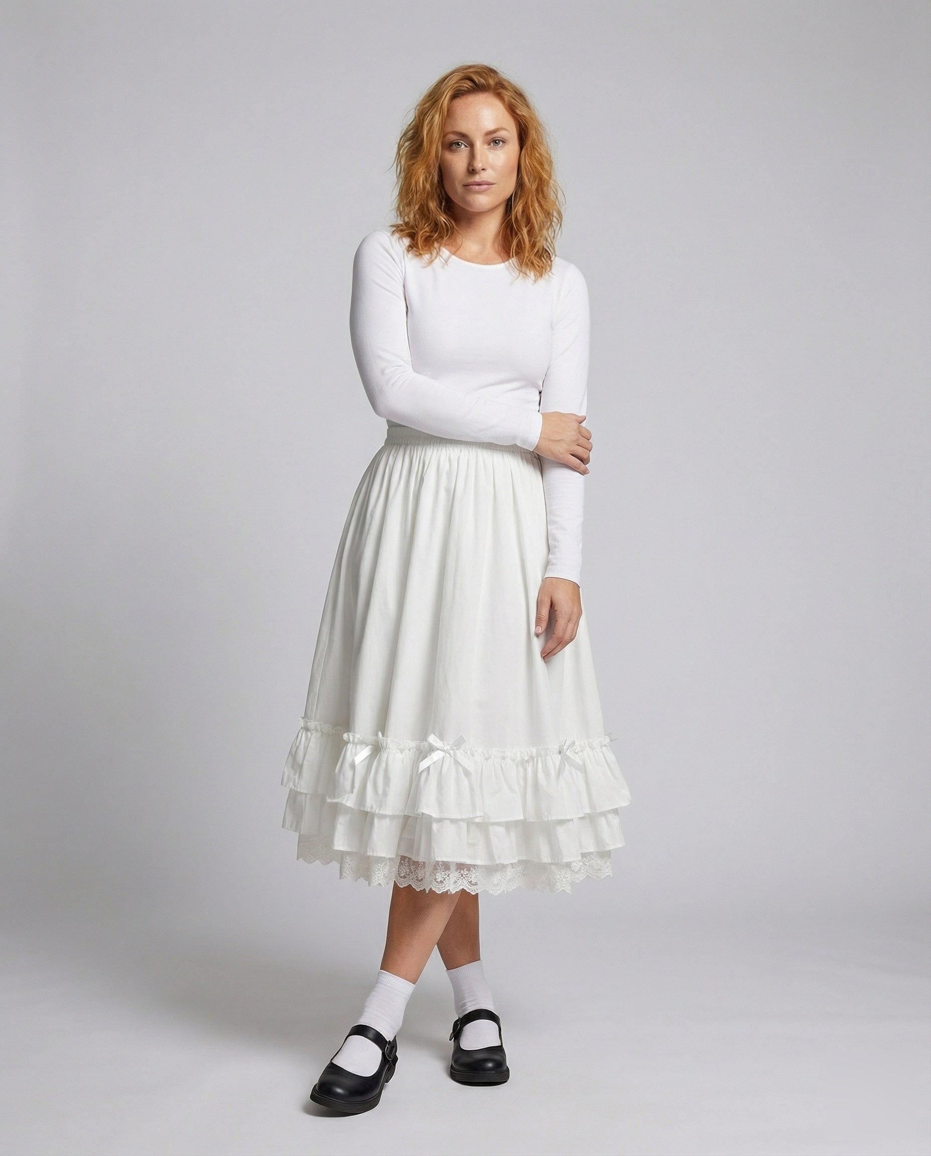 Gonna Midi Donna Vintage con Doppio Volant - Brentozzi