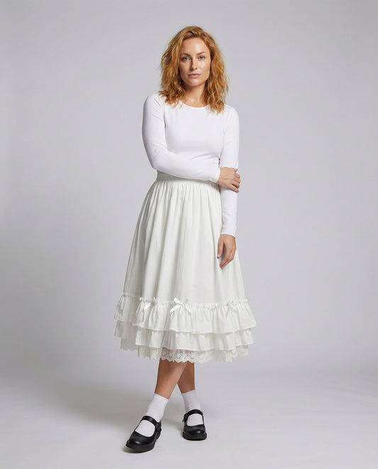 Gonna Midi Donna Vintage con Doppio Volant - Brentozzi