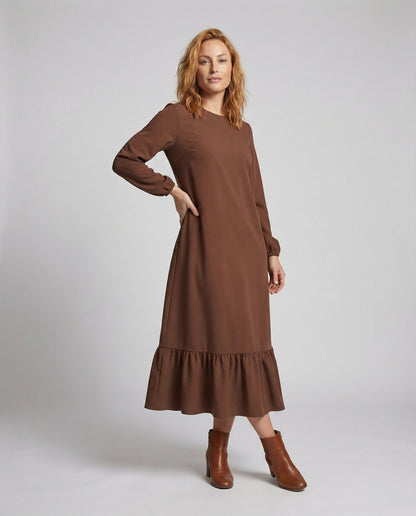 Abito Maxi Donna Semplice con Balze - Brentozzi