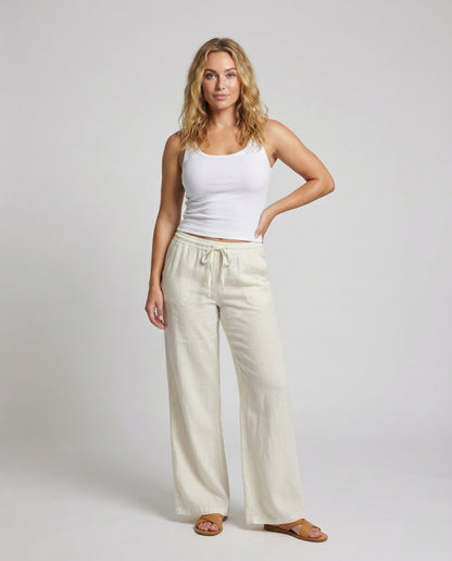 Pantaloni Lino Donna Linea Dritta Relax - Brentozzi
