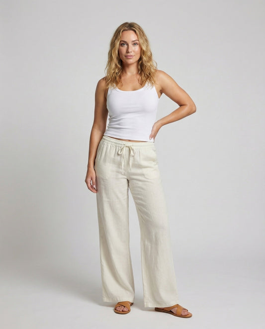 Pantaloni Lino Donna Linea Dritta Relax - Brentozzi
