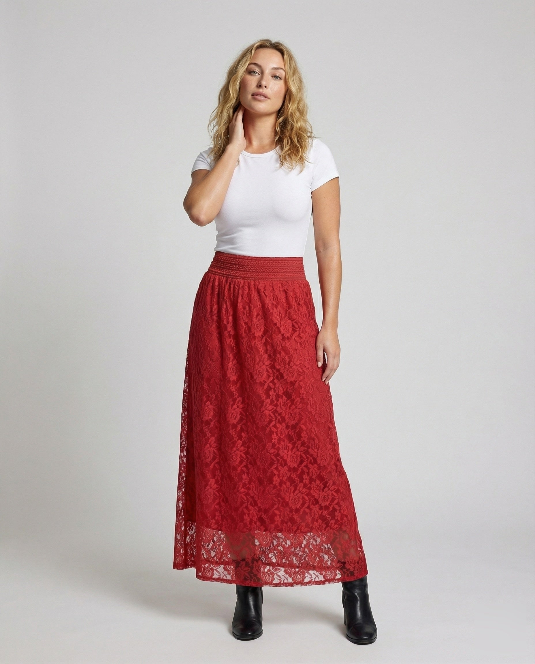 Gonna Maxi Donna in Pizzo con Sottogonna - Brentozzi