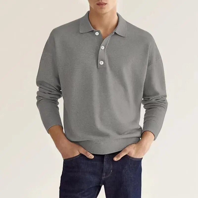 Maglione Polo Uomo in Maglia Manica Lunga con Bottoni - Brentozzi