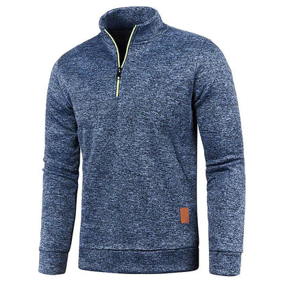 Maglione Uomo Manica Lunga con Mezza Zip Tessuto Elastico - Brentozzi