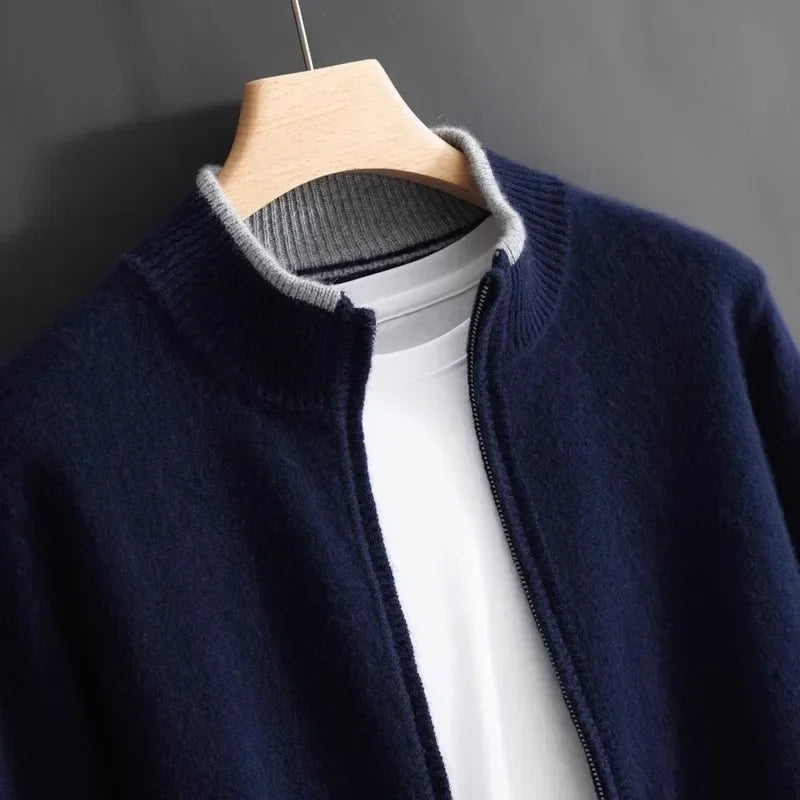 Gilet Uomo in Cashmere con Zip e Vestibilità Elegante