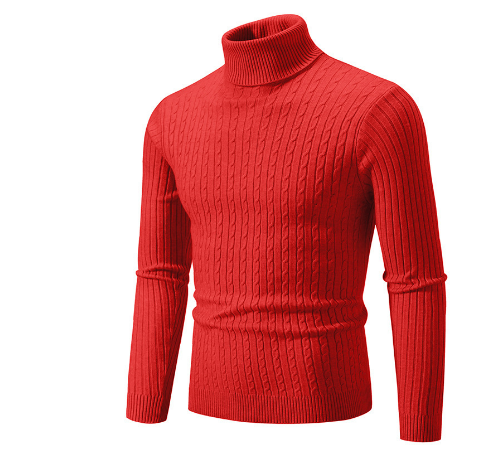 Maglione Uomo Collo Alto Caldo Morbido Invernale