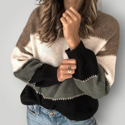 Maglione Donna in Maglia Calda Stile Moderno Manica Lunga
