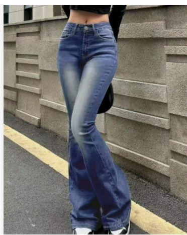 Jeans Donna Vita Alta Gamba Svasata