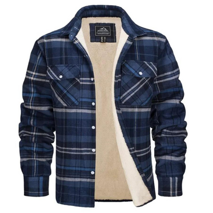 Giacca Uomo Imbottita Stile Camicia a Quadri Casual