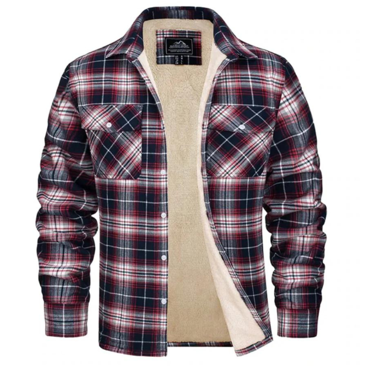 Giacca Uomo Imbottita Stile Camicia a Quadri Casual