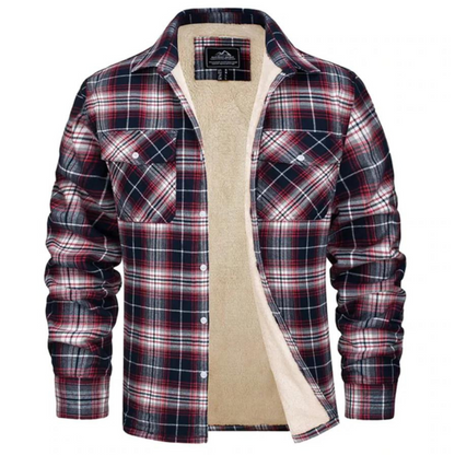 Giacca Uomo Imbottita Stile Camicia a Quadri Casual