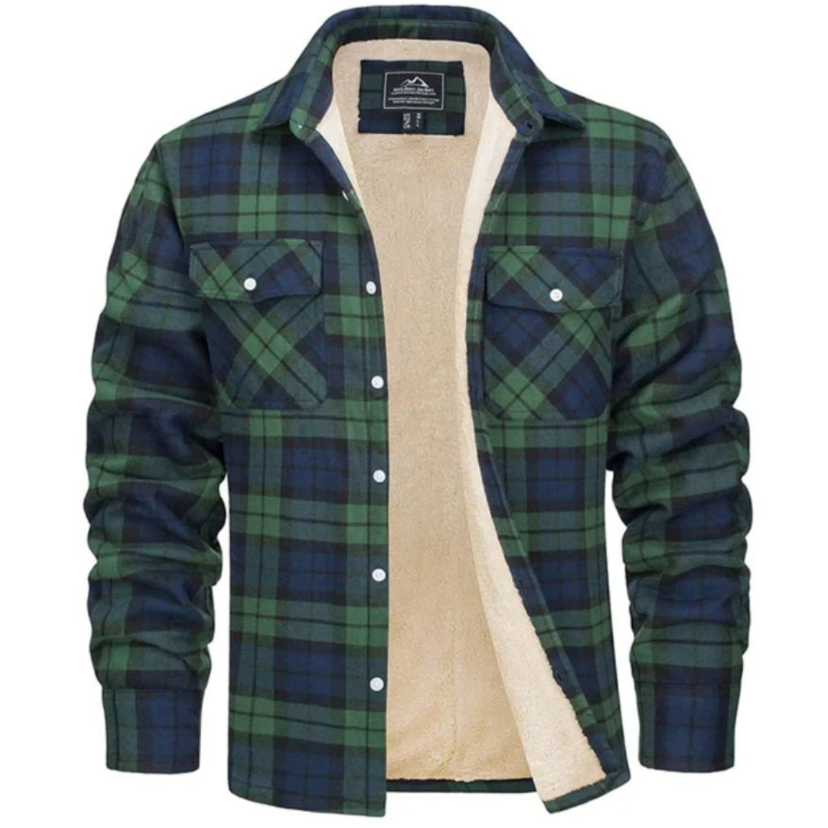 Giacca Uomo Imbottita Stile Camicia a Quadri Casual