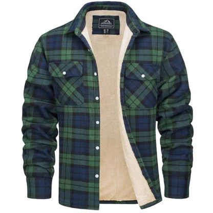 Giacca Uomo Imbottita Stile Camicia a Quadri Casual