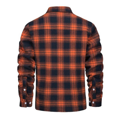 Giacca Uomo Imbottita Stile Camicia a Quadri Casual