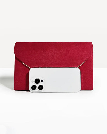 Clutch Donna in Velluto Effetto Camoscio Elegante
