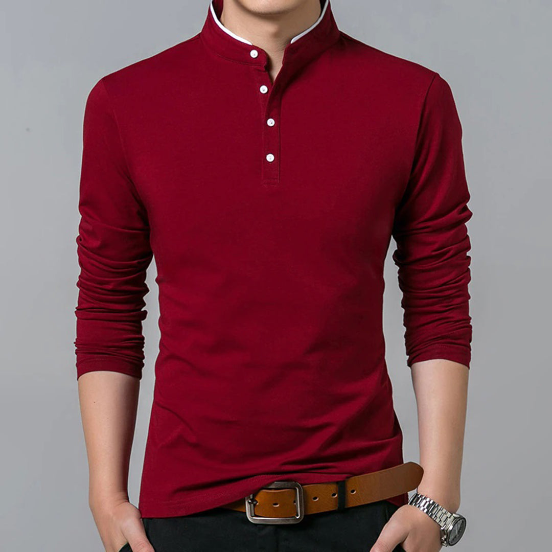 Camicia Uomo Manica Lunga con Bottoni Stile Casual