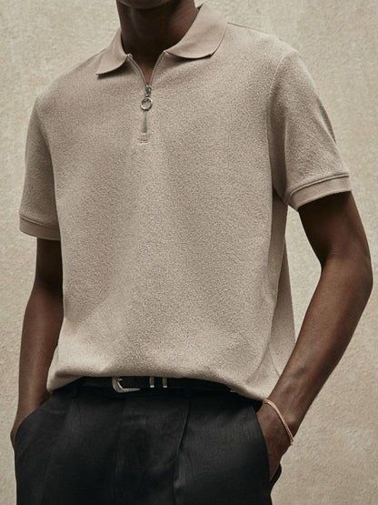 Polo Uomo in Maglia Moderna con Zip