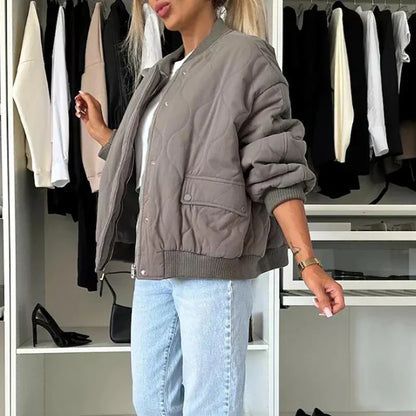 Giacca Bomber Donna Imbottita Stile Casual