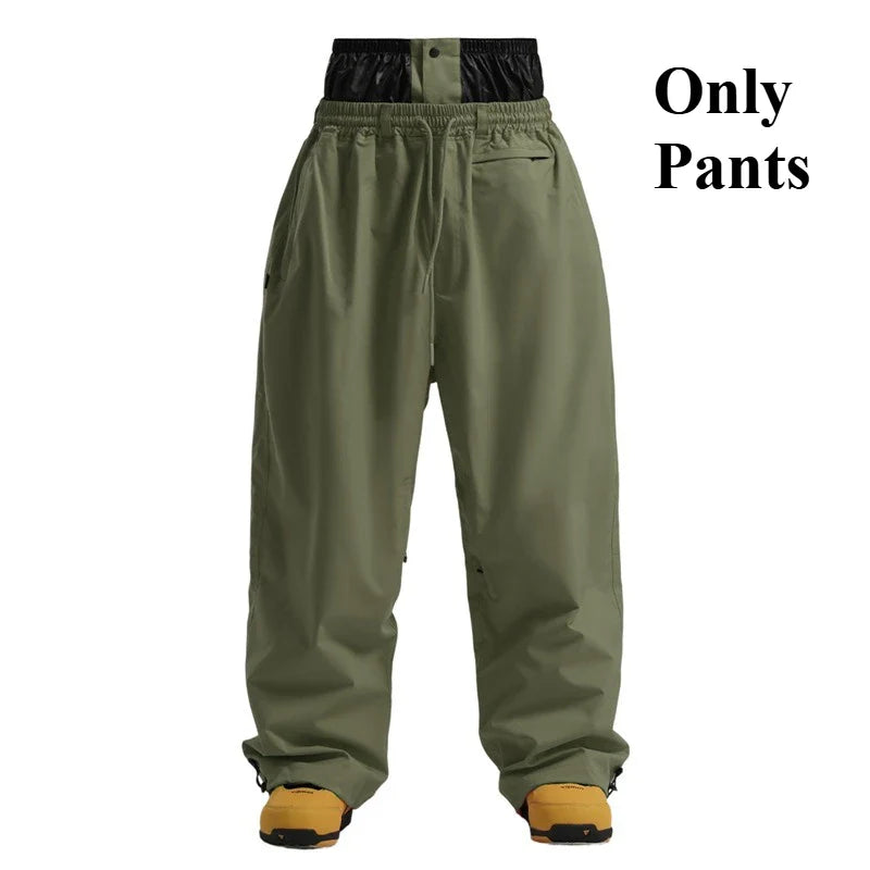 Pantaloni Uomo Tessuto Morbido Gamba Larga Tasche