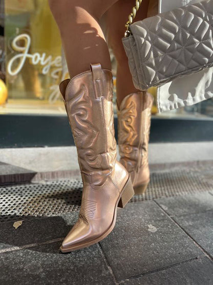 Stivaletti Donna Western con Tacco Casual Elegante