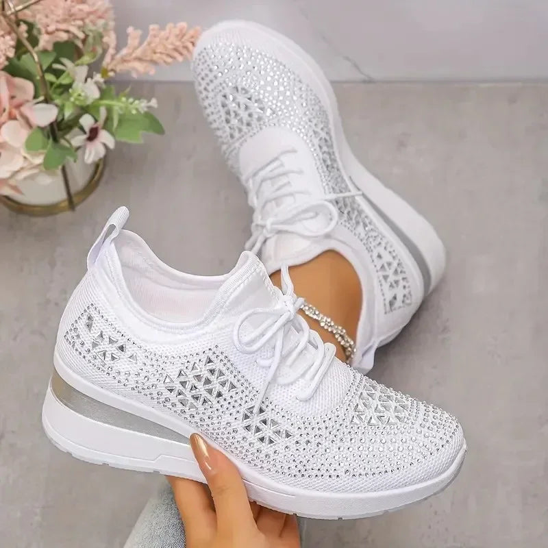 Sneaker Donna Ortopediche con Lacci e Strass - Brentozzi