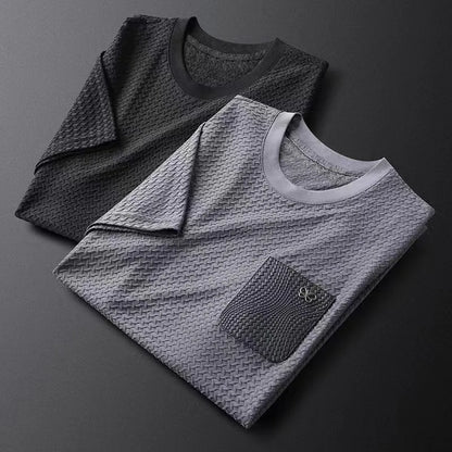 T-shirt Uomo Manica Corta Girocollo con Tasche sul Petto