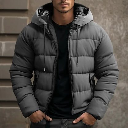 Giacca Puffer Uomo Imbottita con Cappuccio Calda Invernale