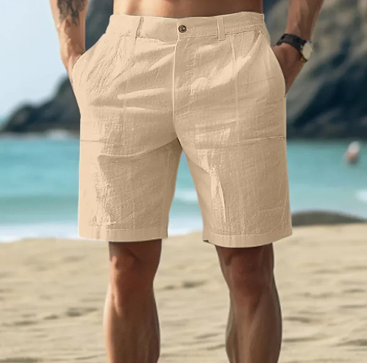 Pantaloncini Uomo Classici Tessuto Leggero Casual
