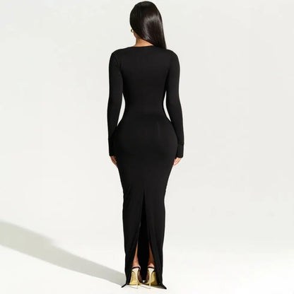 Abito Maxi Donna Lunghezza Fluida Linea Semplice