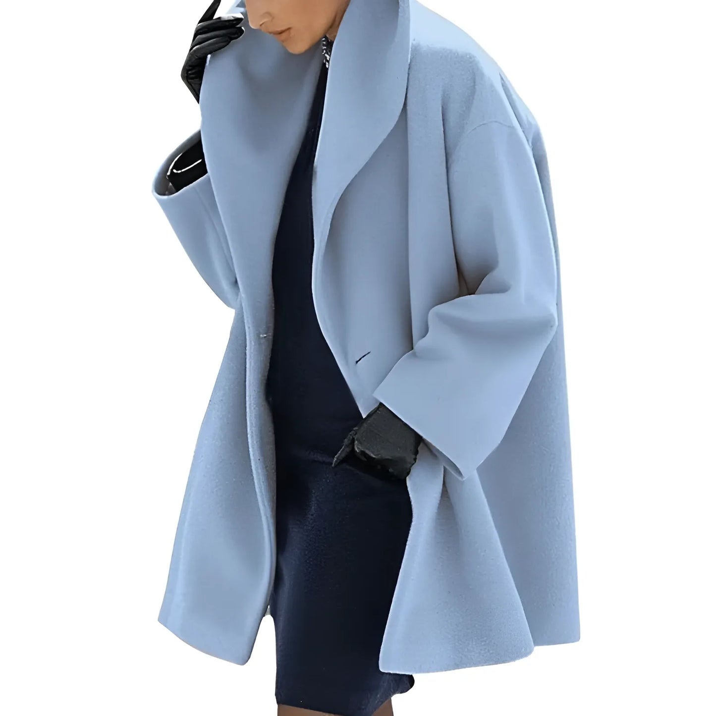 Cappotto Donna Invernale Tessuto Strutturato Taglio Sagomato