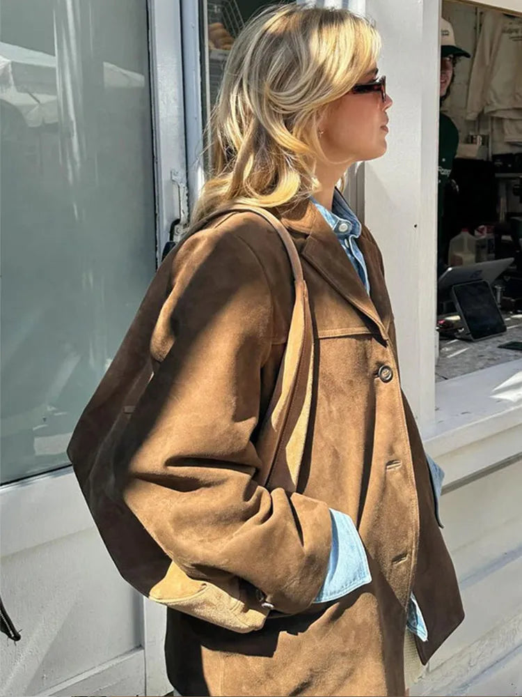 Giacca Donna in Camoscio Classica Comfort