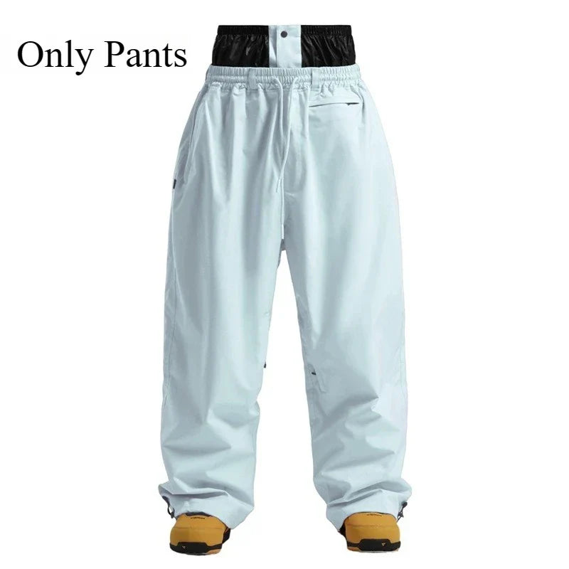 Pantaloni Unisex in Tessuto Elastico Vita Alta Vestibilità Ampia