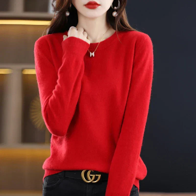 Maglione Donna in Cashmere Girocollo Classico Elegante