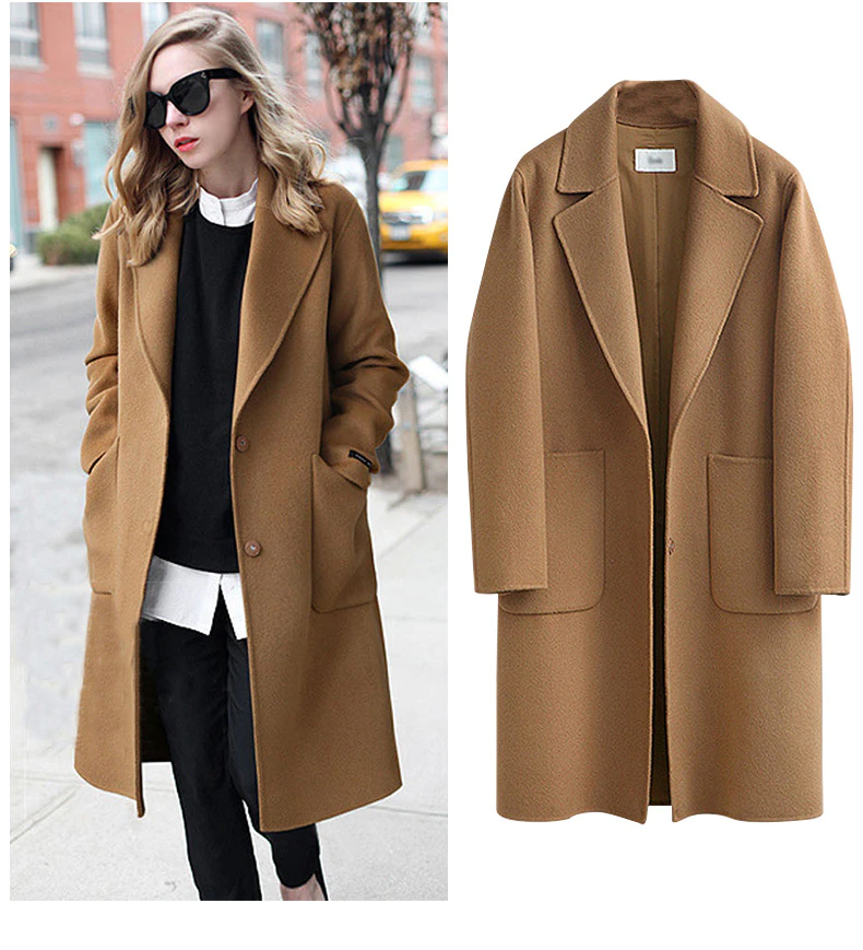 Trench Coat Donna Oversize Elegante Autunno Inverno