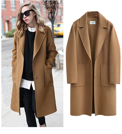 Trench Coat Donna Oversize Elegante Autunno Inverno