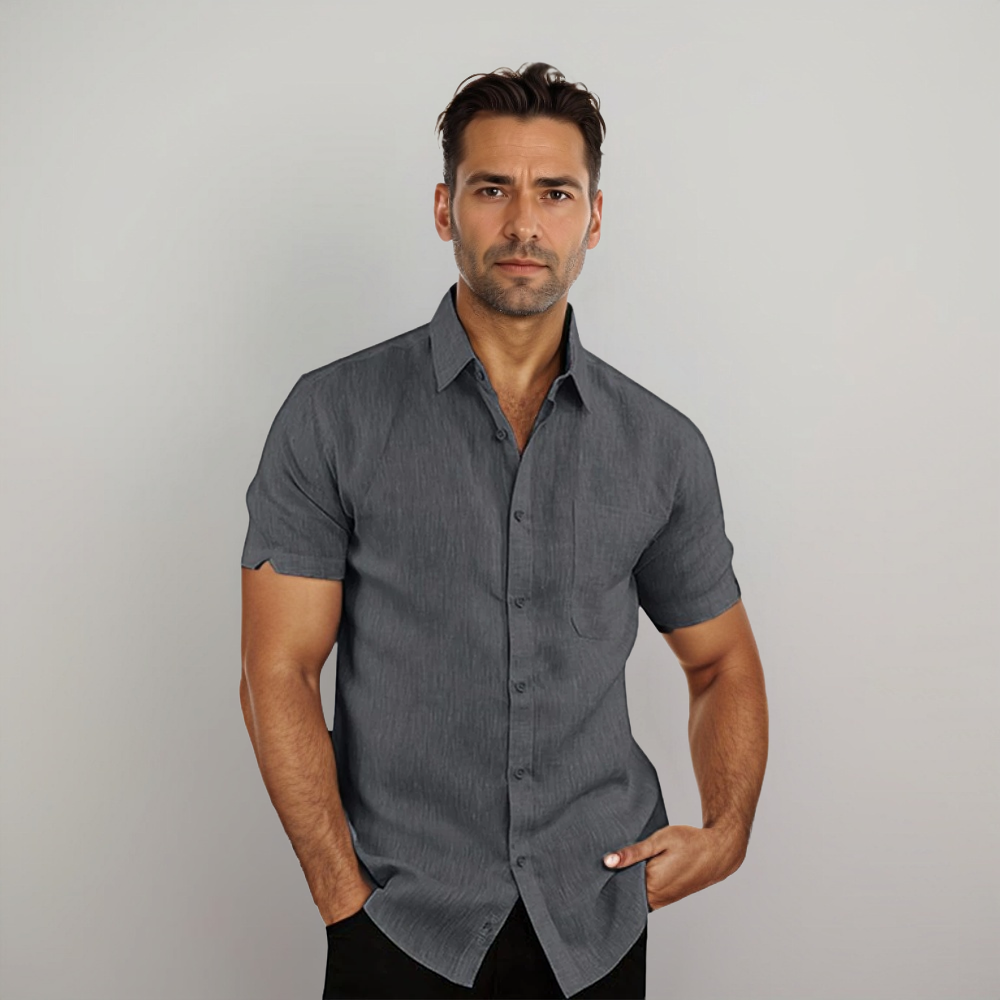 Camicia Uomo Manica Corta Classica Cotone