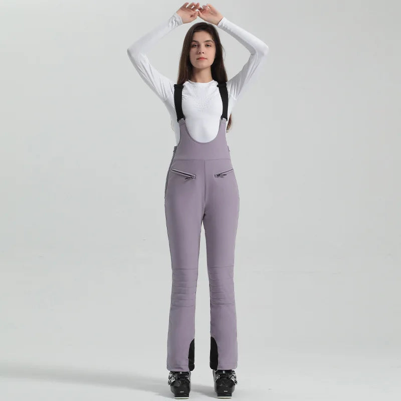 Pantaloni Donna con Bretelle e Vita Elastica
