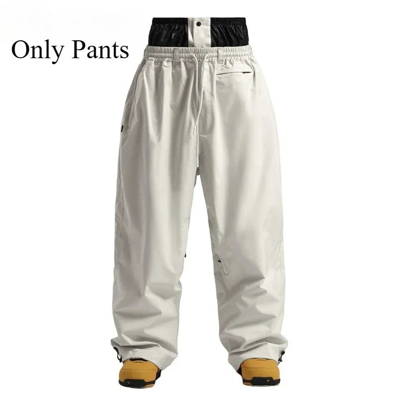 Pantaloni Unisex in Tessuto Elastico Vita Alta Vestibilità Ampia