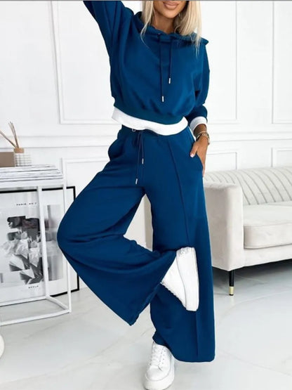 Completo Donna Felpa con Cappuccio e Pantaloni Jogger Morbido Elegante