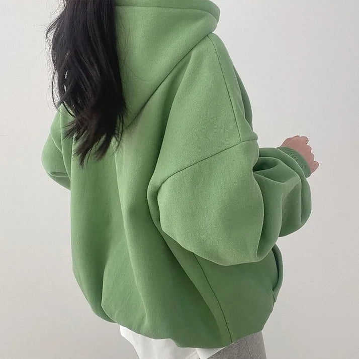 Felpa Oversize Donna con Ricamo Comoda Casual