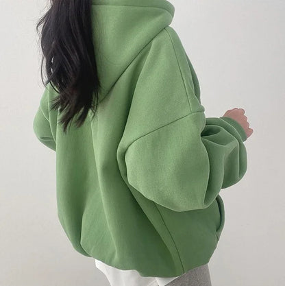 Felpa Oversize Donna con Ricamo Comoda Casual