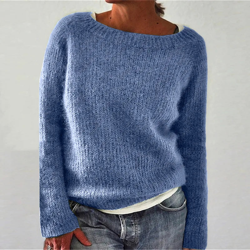 Maglione Donna in Lana Girocollo Stile Norvegese Invernale