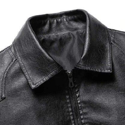 Giacca Uomo in Ecopelle con Tasche Vestibilità Comoda
