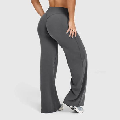 Pantaloni Yoga Donna Gamba Larga Taglio Morbido