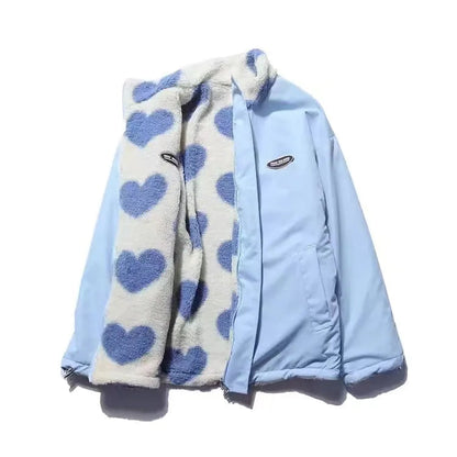 Giacca Donna Calda Stile Cuori Autunno Inverno