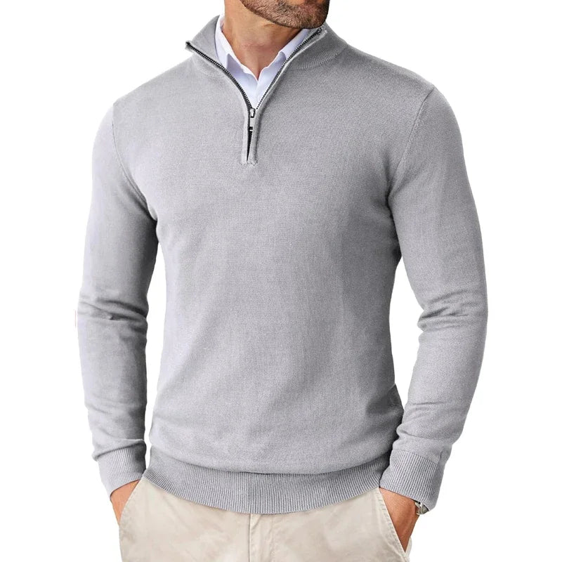 Maglione Uomo Zip Frontale Vestibilità Regolare