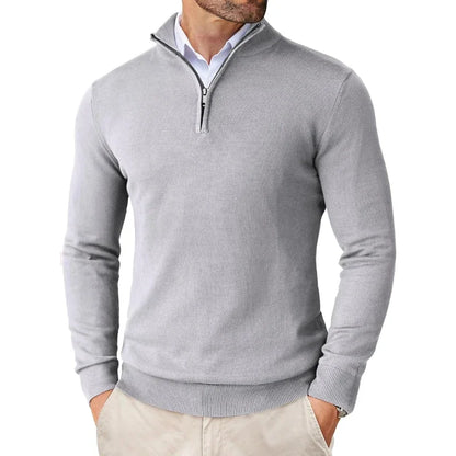 Maglione Uomo Zip Frontale Vestibilità Regolare