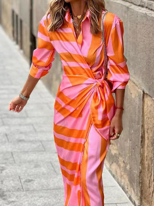 Abito Midi Donna a Portafoglio Svasato - Brentozzi