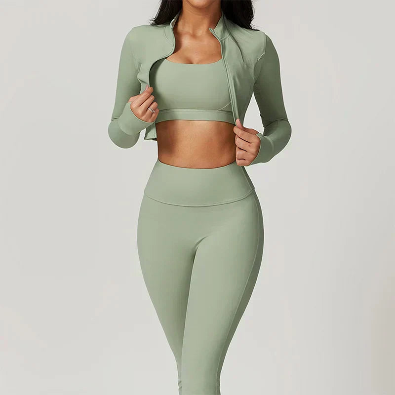 Completo Sportivo Donna Tre Pezzi con Gilet e Pantaloni